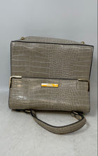 Load image into Gallery viewer, Dune London Womens Gray Croc-Embossed Leather Inner Pocket Satchel Handbag
