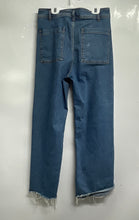 Load image into Gallery viewer, Zara Womens Blue Denim Medium Wash Button Front Back Pocket Wide-Leg Jeans Sz 12

