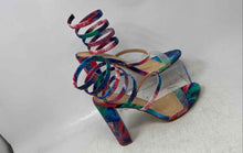Load image into Gallery viewer, Cathy Din Womens Multicolor Tie Dye Open Toe Slip-On Gladiator Heels Size 9
