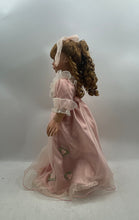 Load image into Gallery viewer, Vintage Curly Hair Brown Eyes Collectible Vinyl Play Doll In Pink Maxi Dress
