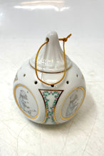 Load image into Gallery viewer, Precious Moments White Gold-Tone Floral Girl Porcelain Holiday Ornament
