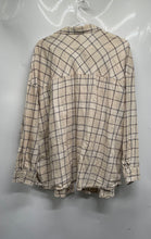 Load image into Gallery viewer, Divided By H&amp;M Womens Beige Plaid Cotton Long Sleeve Button-Up Shirt Size XL
