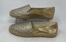 Load image into Gallery viewer, Michael Kors Womens Kendrick Gold Monogram Slip-On Espadrille Flats Size 10 M

