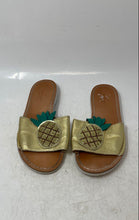 Load image into Gallery viewer, Kate Spade New York Womens Gold Leather Pineapple Slip-On Slide Sandals Size 6
