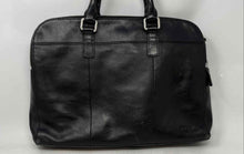 Load image into Gallery viewer, Fossil Unisex Mercer Black Leather Double Zipper Top Handles Laptop Bag
