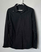 Load image into Gallery viewer, Armani Exchange Mens Black White Printed Slim Fit Button-Up Shirt Size Small
