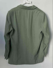 Load image into Gallery viewer, Zara Womens Green Long Sleeve Notch Collar Pockets One-Button Blazer Size L

