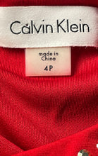 Load image into Gallery viewer, Calvin Klein Womens Red Beaded Sleeveless Stretch Back Zip Sheath Dress Size 4P
