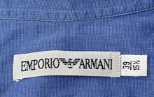 Load image into Gallery viewer, Authentic Emporio Armani Mens Blue Long Sleeve Collared Dress Shirt Size 15.5
