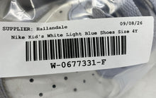 Load image into Gallery viewer, Nike Kids Court Borough Mid 2 CD7782-014 White Light Blue Sneaker Shoes Size 4Y
