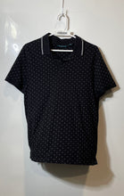 Load image into Gallery viewer, Perry Ellis Mens Black White Short Sleeve Button Front Polo Shirt Size Medium
