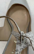 Load image into Gallery viewer, Elizee Womens Frecia Gray Leather Ankle Strap Stiletto Pump Heels Size 37.5
