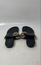 Load image into Gallery viewer, Michael Kors Womens Black Gold Slip-On Flat Thong Sandals Size 7.5
