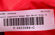 Load image into Gallery viewer, Karl Lagerfeld Womens Red Regular Fit Flat Front Side Zipper Flare Skirt Size 12
