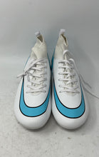 Load image into Gallery viewer, Wowei Mens White Aqua Lace-Up Low Top Football Cleats Shoes Size EUR 42
