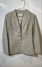 Load image into Gallery viewer, Calvin Klein Womens Taupe Printed Long Sleeve One-Button Blazer Jacket Size 12P
