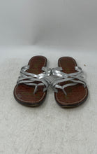 Load image into Gallery viewer, Sam Edelman Womens Georgette Silver Leather Slip-On Strappy Sandals Size 7
