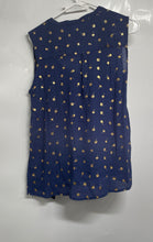 Load image into Gallery viewer, Harve Benard Womens Blue V-Neck Sleeveless Tie-Front Blouse Top Size Medium
