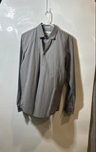 Load image into Gallery viewer, Calvin Klein Mens Gray Striped Print Long Sleeve Slim Fit Button-Up Shirt Size S
