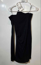 Load image into Gallery viewer, Zara Womens Black Long Sleeve Strapless Side Ruched Mini Dress Size M With Tag
