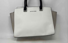 Load image into Gallery viewer, Michael Kors Womens Selma Beige Cream Leather Double Handle Satchel Bag
