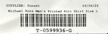 Load image into Gallery viewer, Michael Kors Mens Gray White Striped Short Sleeve Collared Golf Polo Shirt Sz L
