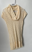 Load image into Gallery viewer, Cache Womens Beige Short Sleeve Turtleneck Pullover Sheer Blouse Top Size S

