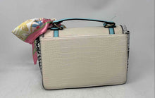 Load image into Gallery viewer, Aldo Womens Multicolor Croc Embossed Leather Detachable Strap Top Handle Handbag
