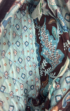 Load image into Gallery viewer, Vera Bradley Womens Java Blue Brown Quilted Designed Zip Small Wristlet Wallet
