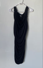 Load image into Gallery viewer, H&amp;M Womens Black Sleeveless Draped Cowl Neck Bodycon Dress Size Large
