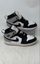 Load image into Gallery viewer, Nike Kids Air Jordan 1 Mid White Black Gray Lace-Up Sneaker Shoes Size 1.5Y
