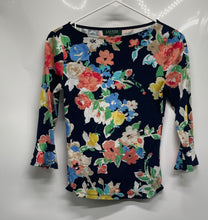 Load image into Gallery viewer, Lauren Ralph Lauren Womens Multicolor Floral Print Cotton Blouse Top Size PXS
