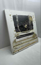Load image into Gallery viewer, A Black Quilted Handbag And Gold Paint Splatters Jetsetter A La Mode Art Print
