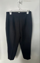 Load image into Gallery viewer, Zara Womens Black Pleated Front Slash Pockets Straight Leg Cropped Pants Size L
