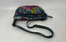 Load image into Gallery viewer, Vera Bradley Womens Green Floral Adjustable Strap Zip Top Small Crossbody Bag
