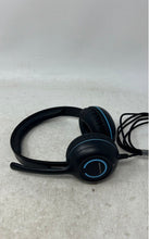 Load image into Gallery viewer, Cyber Acoustics AC-5014 Black Blue Durable USB-C Stereo Headset Untested
