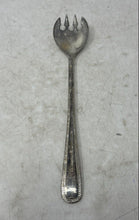 Load image into Gallery viewer, Silver-Plated Decorative Textured Handle Flatware Long Serving Salad Fork
