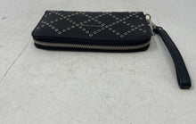 Load image into Gallery viewer, Michael Kors Womens Black Card Holder Studded Zip-Around Wristlet Wallet
