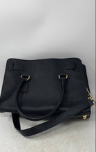 Load image into Gallery viewer, Michael Kors Womens Black Leather Bottom Studs Shoulder Strap Satchel Bag
