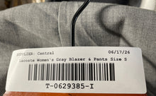 Load image into Gallery viewer, Lacoste Womens Gray Notch Lapel Single-Breasted Two-Piece Blazer &amp; Pants Sz S/30

