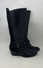 Load image into Gallery viewer, Earth Womens Orchard Black Leather Side Zip Block Heel Knee-High Boots Size 8B
