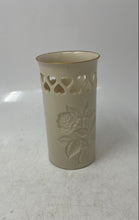 Load image into Gallery viewer, Lenox Heart Collection Cream Bone China Gold Trim Embossed Roses Flower Vase
