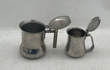 Load image into Gallery viewer, Lot Of 2 Pcs Vintage Serie Ghai Silver Tone Mini Jar Creamer &amp; Sugar Set
