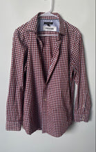 Load image into Gallery viewer, Banana Republic Mens Red White Printed Slim Fit Dress Shirt Size M 15-15.5
