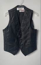 Load image into Gallery viewer, Bianchi Mens Black Sleeveless Pockets Button Front Biker Vest Size Medium
