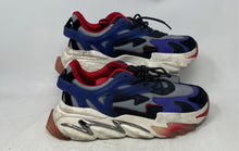 Load image into Gallery viewer, Mazino Mens Black Blue Red Lace-Up Round Toe Low Top Sneaker Shoes Size 9
