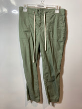 Load image into Gallery viewer, Loft Womens Green Slash Pocket Drawstring Straight Leg Ankle Pants Size 4
