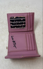 Load image into Gallery viewer, Luv Betsey By Betsey Johnson Womens Black Purple Heart Quilted Trifold Wallet
