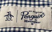 Load image into Gallery viewer, Original Penguin Mens Blue White Gingham Collared Short Sleeve Button-Up Shirt L
