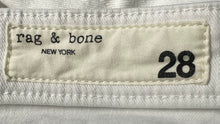 Load image into Gallery viewer, Rag &amp; Bone Womens White Raw Hem Stretch Denim Skinny Leg Jeans Size 28

